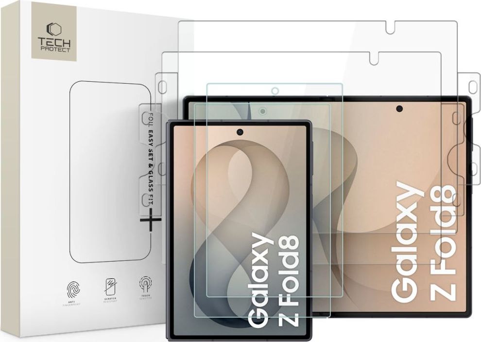 ZESTAW OCHRONNY TECH-PROTECT EASY SET FOIL & GLASS FIT+ 4IN1 GALAXY Z FOLD 8 CLEAR