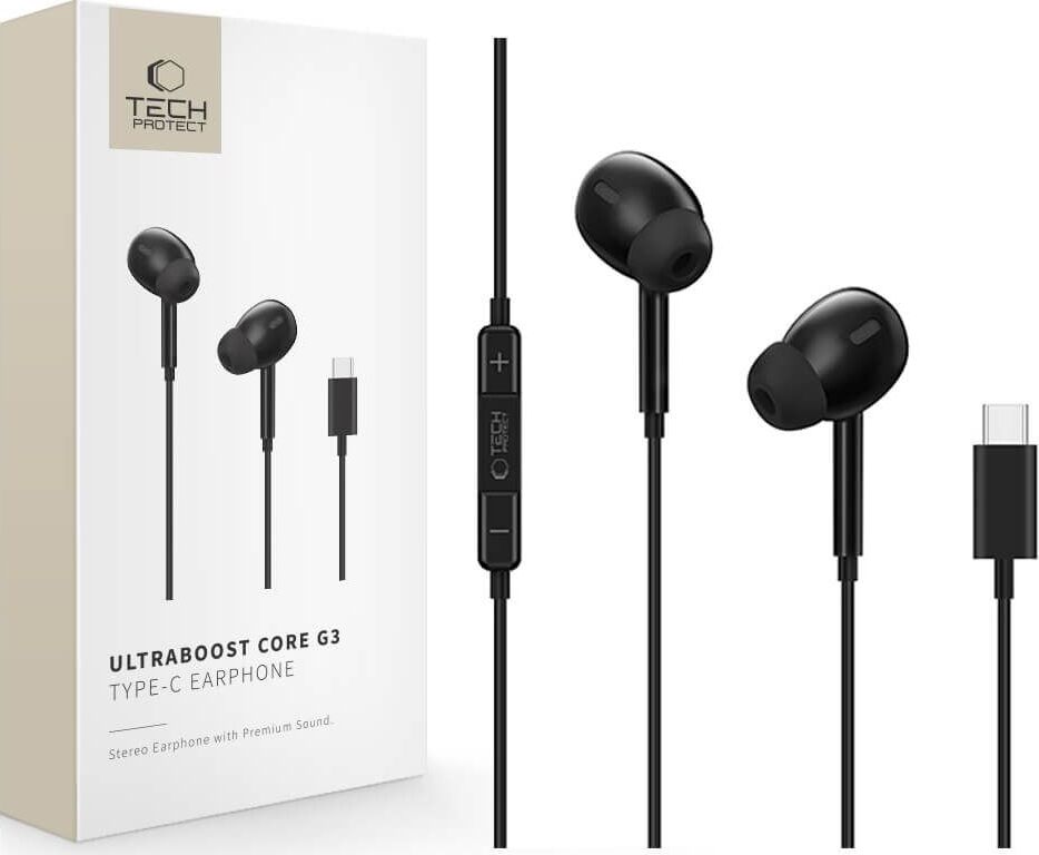 TECH-PROTECT ULTRABOOST TYPE-C EARPHONE CORE G3 BLACK