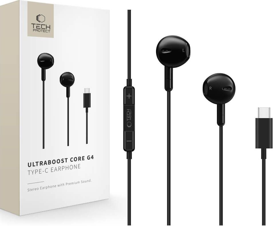 TECH-PROTECT ULTRABOOST TYPE-C EARPHONE CORE G4 BLACK