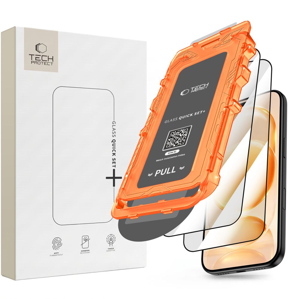Tvrzené sklo TECH-PROTECT QUICK SET+ 2-PACK IPHONE 17 PRO MAX / 18 PRO MAX BLACK (2 kusy s aplikátorem)