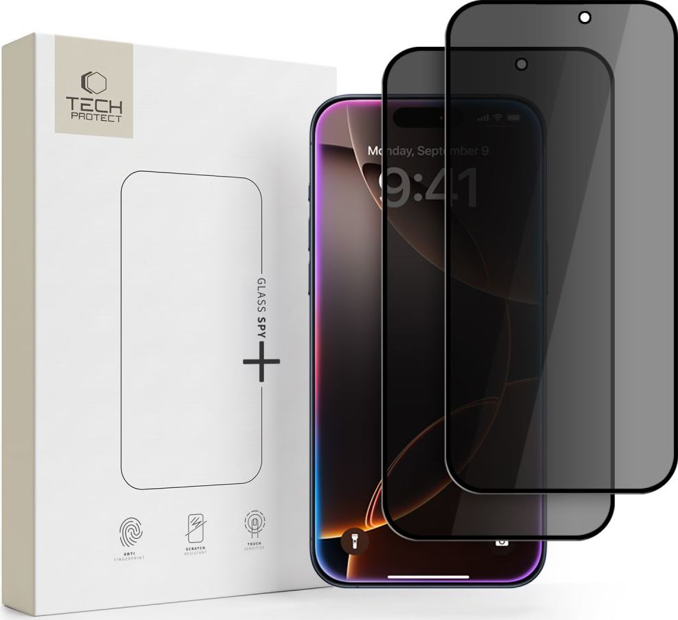 Zatmavující tvrzené sklo TECH-PROTECT GLASS SPY+ 2-PACK IPHONE 18 PRO MAX PRIVACY