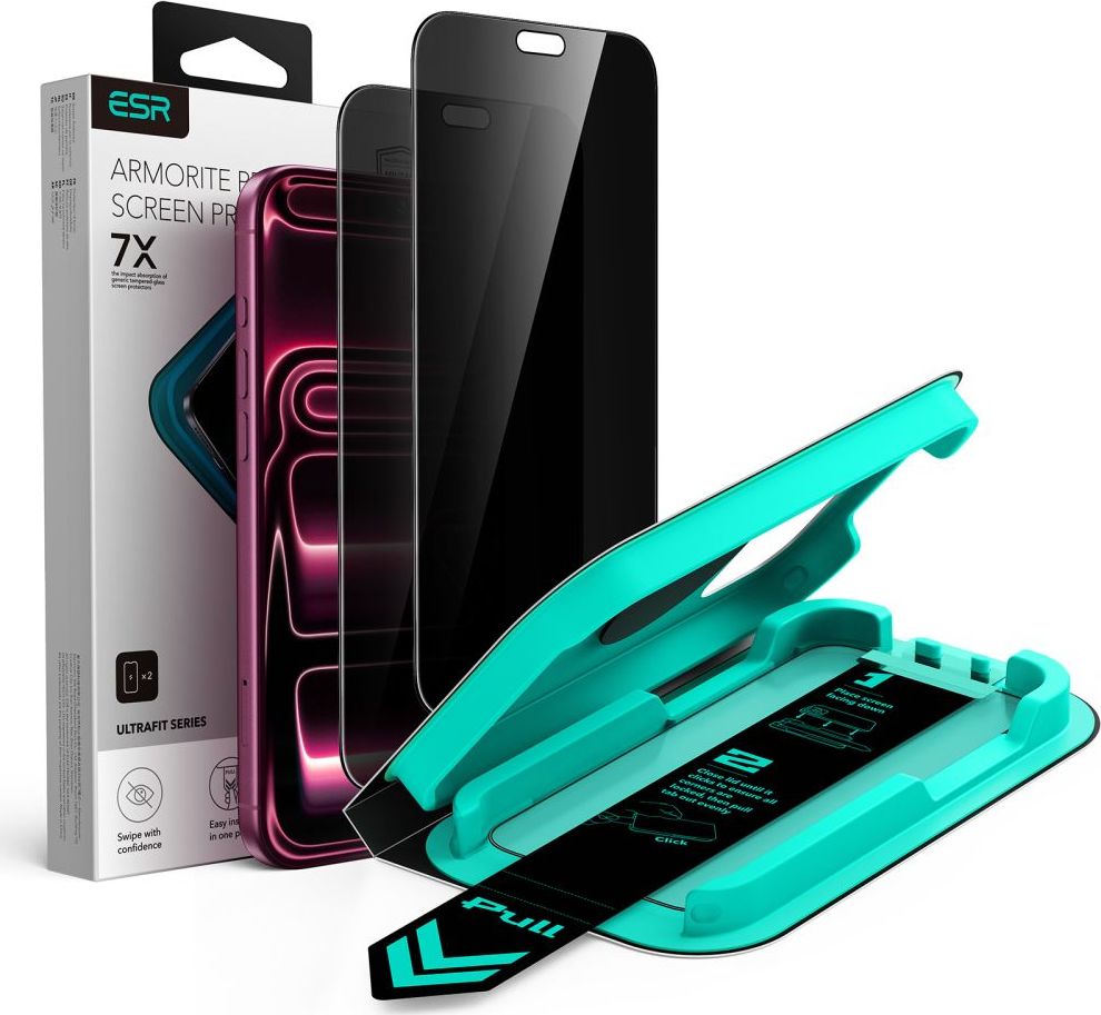 ESR ULTRAFIT ARMORITE TEMPERED GLASS 2-PACK zatmavující tvrzené sklo pro iPhone 18 Pro Max, Privacy (2 kusy)