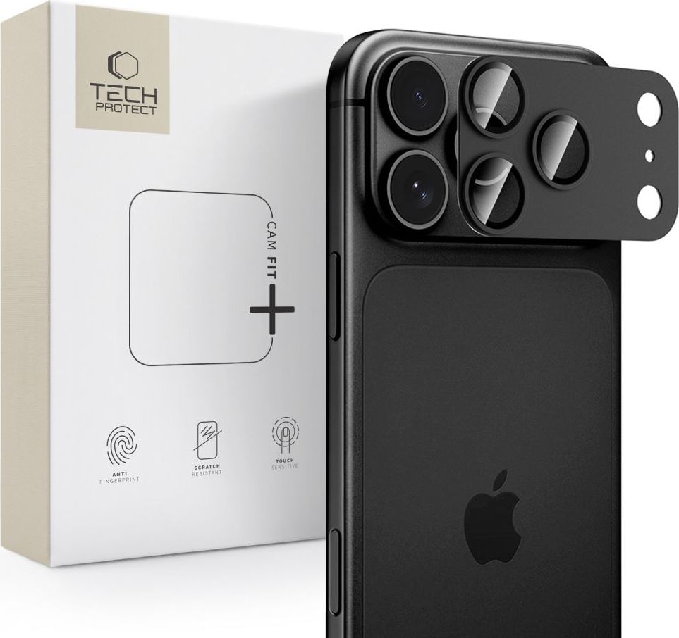 Tech-Protect Camfull Fit+ ochranné sklo a kryt na čočky fotoaparátu pro iPhone 18 Pro Max, černé