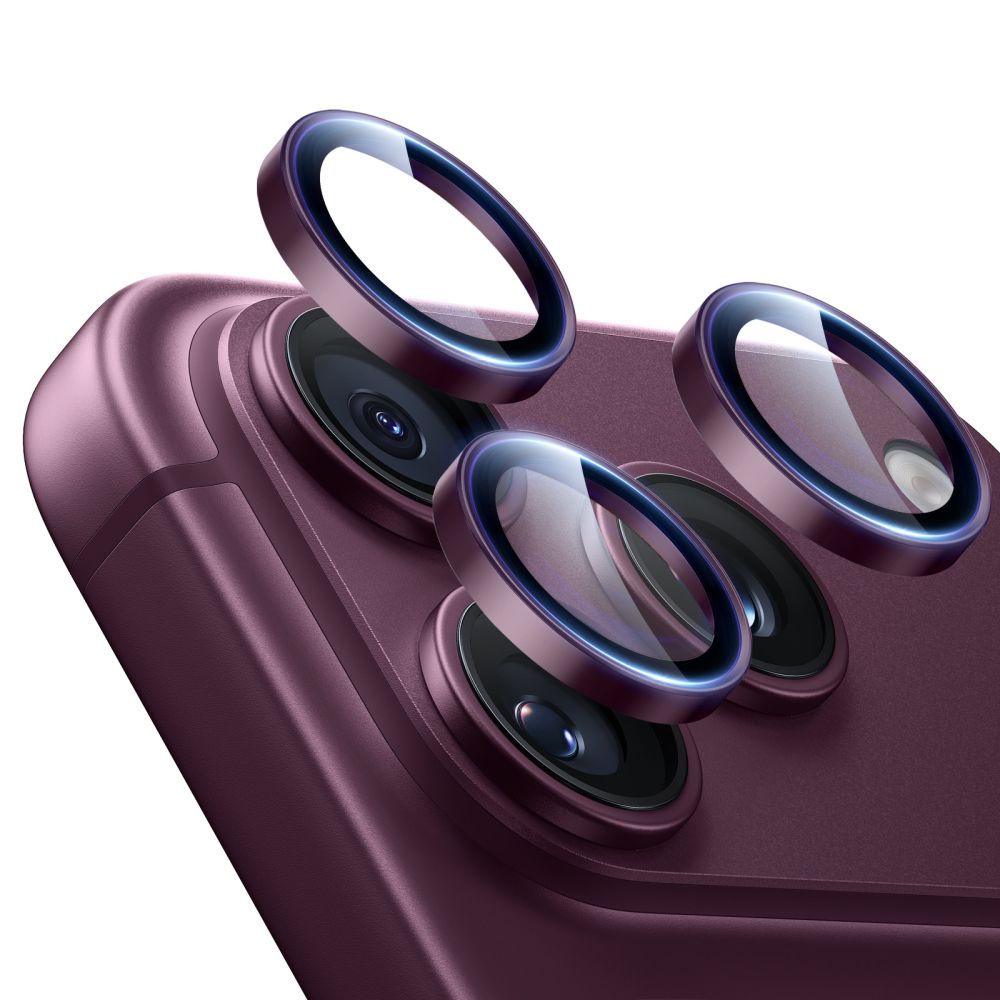Ochranné sklo na čočky fotoaparátu ESR ARMORITE CAMERA PROTECTOR IPHONE 18 PRO / 18 PRO MAX DEEP BURGUNDY (s aplikátorem)