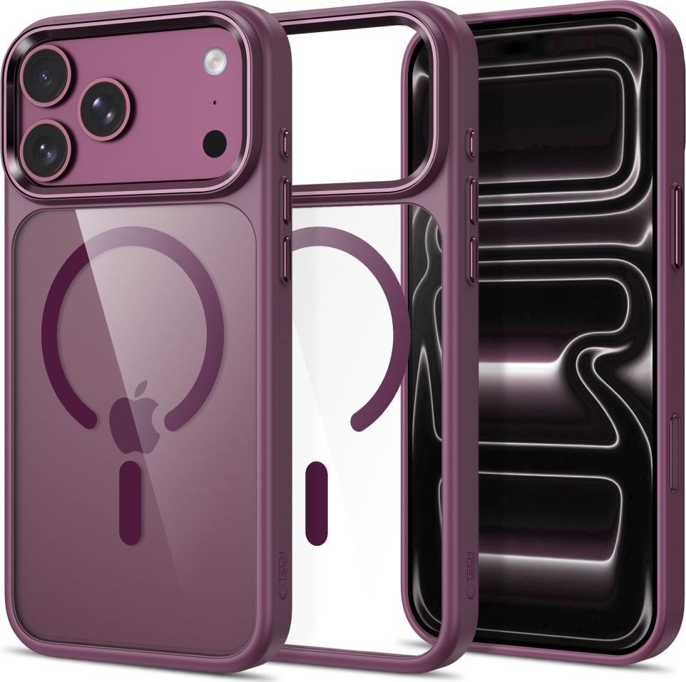 TECH-PROTECT MAGMAT MAGSAFE CC IPHONE 17 PRO MAX / 18 PRO MAX BURGUNDY/CLEAR