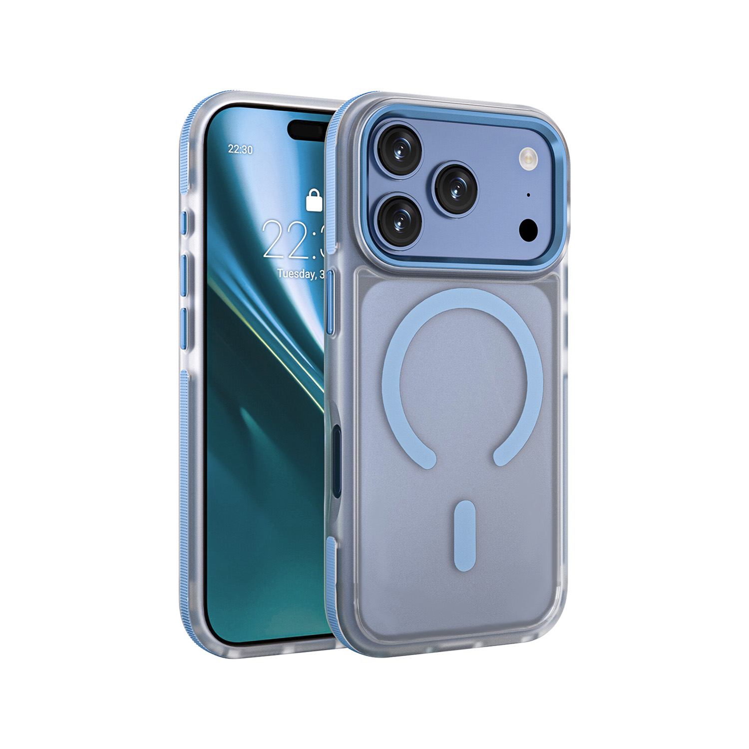 Obal Etteri Icy Mag pro iPhone 17 Pro Max / 18 Pro Max nebesky modrý