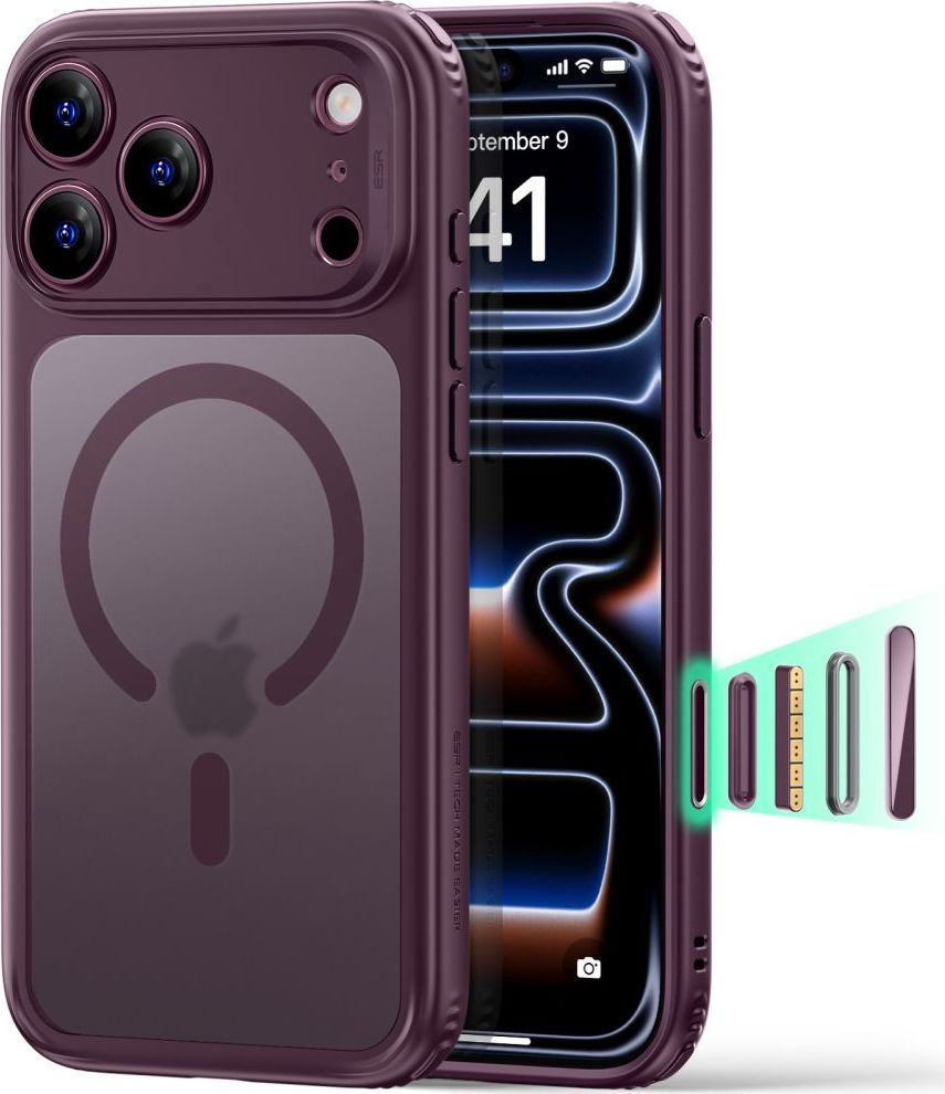 ESR CLASSIC HYBRID MAGSAFE IPHONE 17 PRO MAX / 18 PRO MAX FROSTED DEEP BURGUNDY