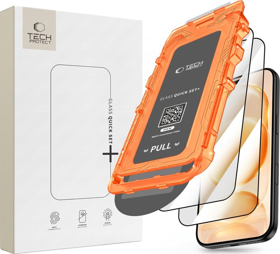 Tvrzené sklo TECH-PROTECT QUICK SET+ 2-PACK IPHONE 17 PRO / 18 PRO BLACK (s aplikátorem)