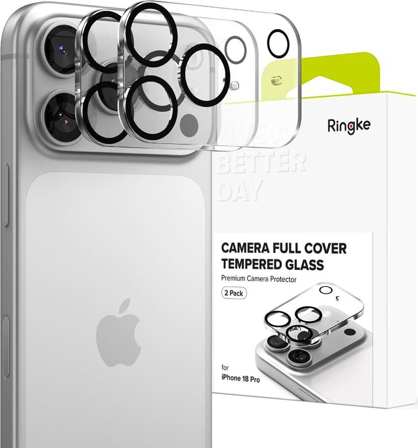 Ochranné sklo na čočky fotoaparátu RINGKE CAMERA FULL COVER 2-PACK iPhone 18 Pro, černé