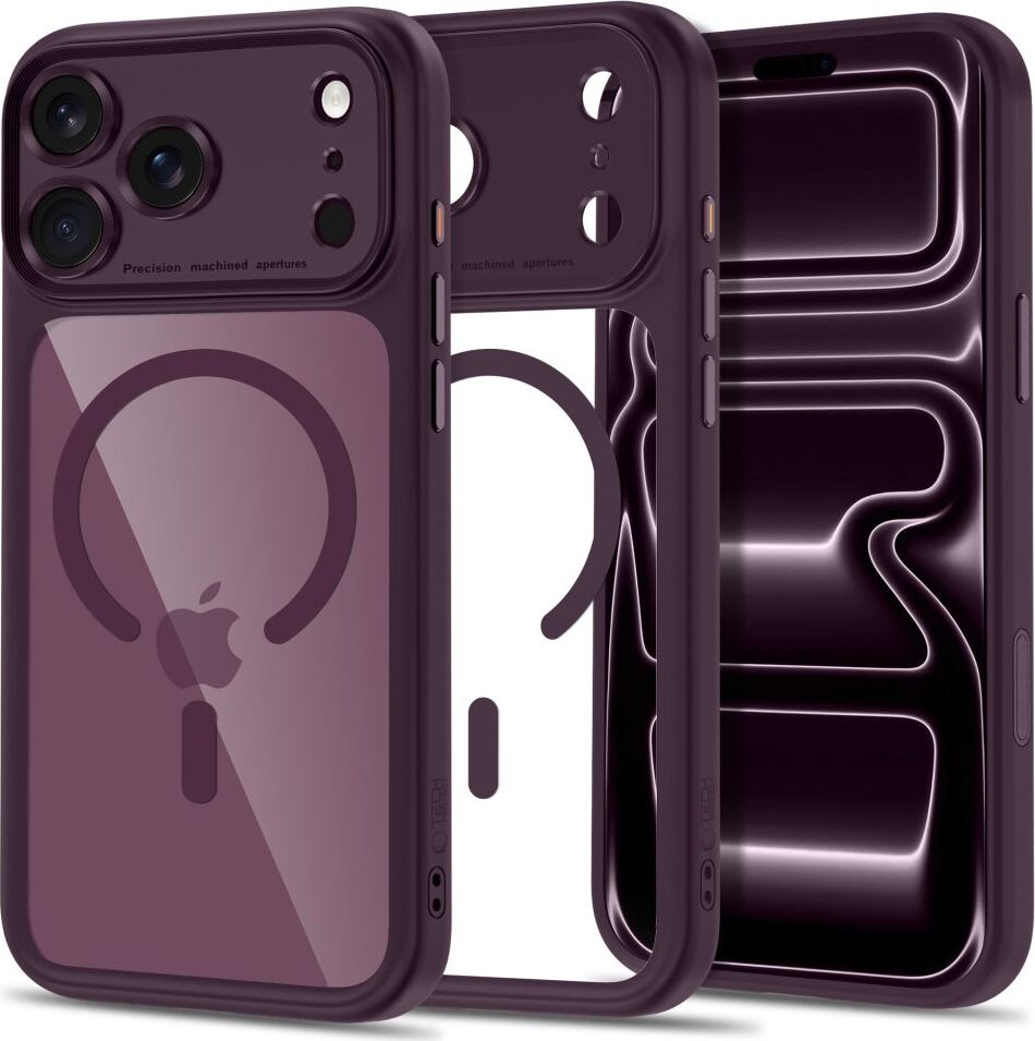TECH-PROTECT MAGPEAK MAGSAFE CC IPHONE 17 PRO / 18 PRO BURGUNDY/CLEAR