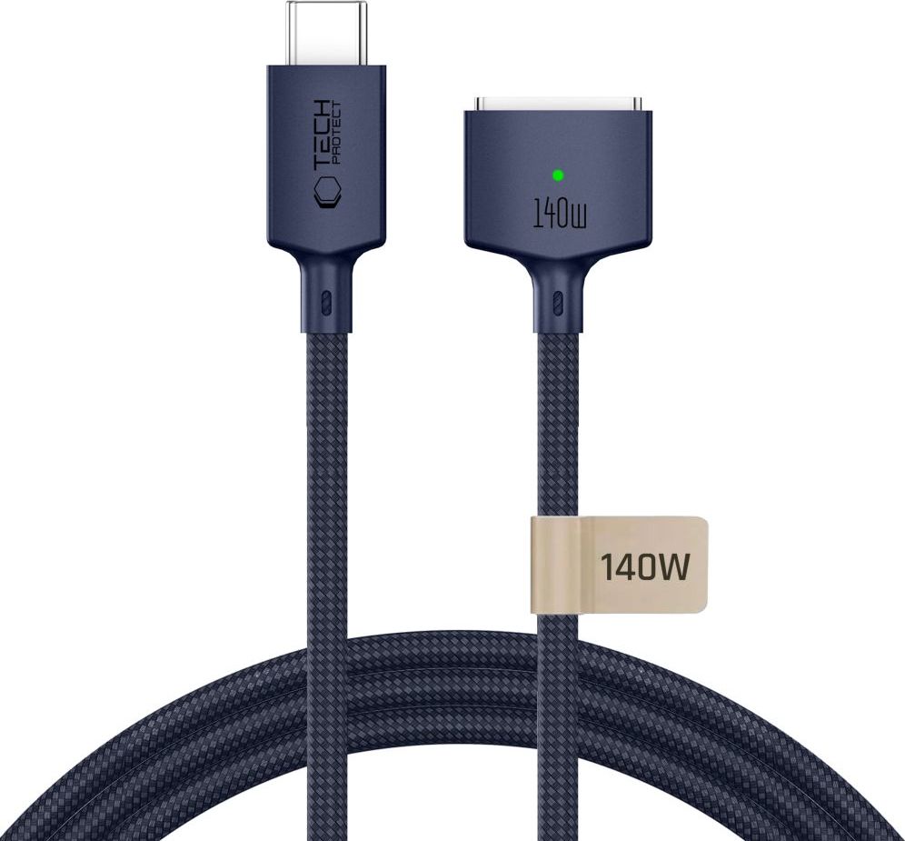 TECH-PROTECT MMC01 ULTRABOOST MAGNETIC MACBOOK CABLE USB-C TO MAGSAFE 3 140W 300CM MIDNIGHT BLUE