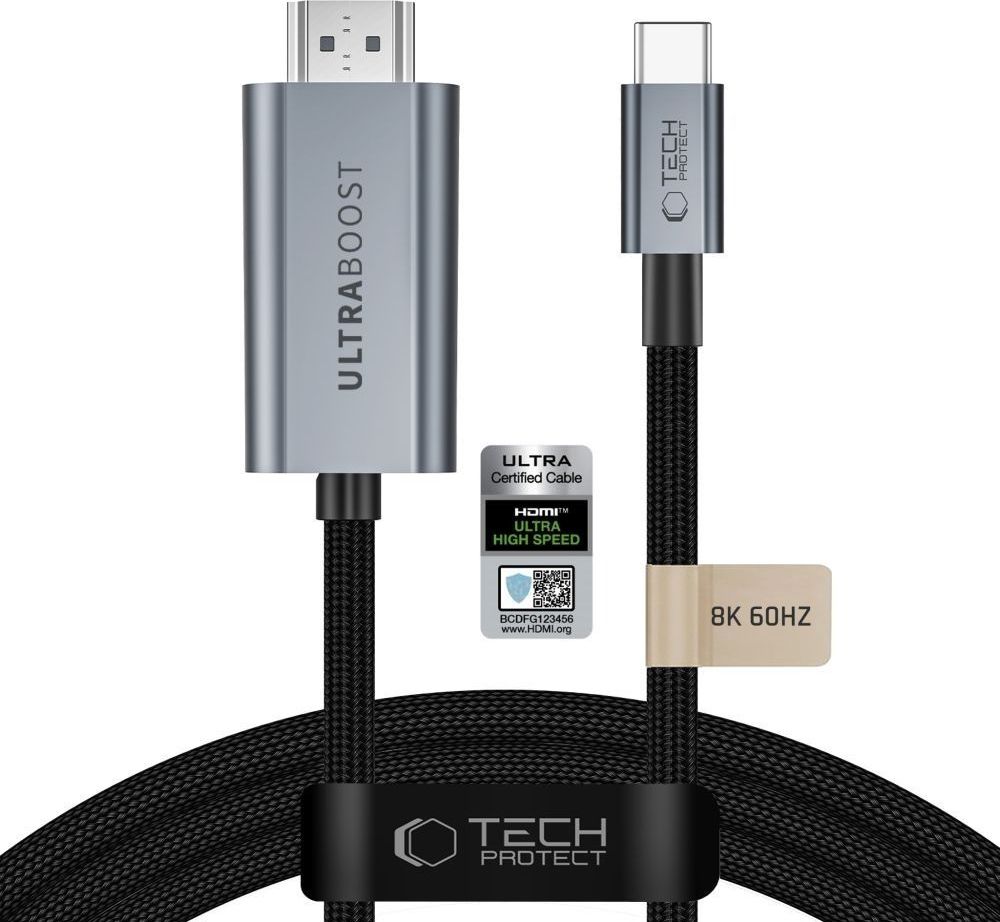 TECH-PROTECT ULTRABOOST CABLE USB-C TO HDMI 2.1 8K 60HZ 200CM IRON GREY