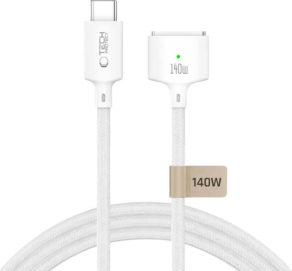 TECH-PROTECT MMC01 ULTRABOOST MAGNETIC MACBOOK CABLE USB-C TO MAGSAFE 3 140W 300CM WHITE
