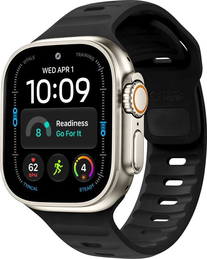 TECH-PROTECT SILICONE LINE APPLE WATCH 8 / 9 / 10 / 11 / 12 / SE / ULTRA (44 / 45 / 46 / 49 MM) BLACK