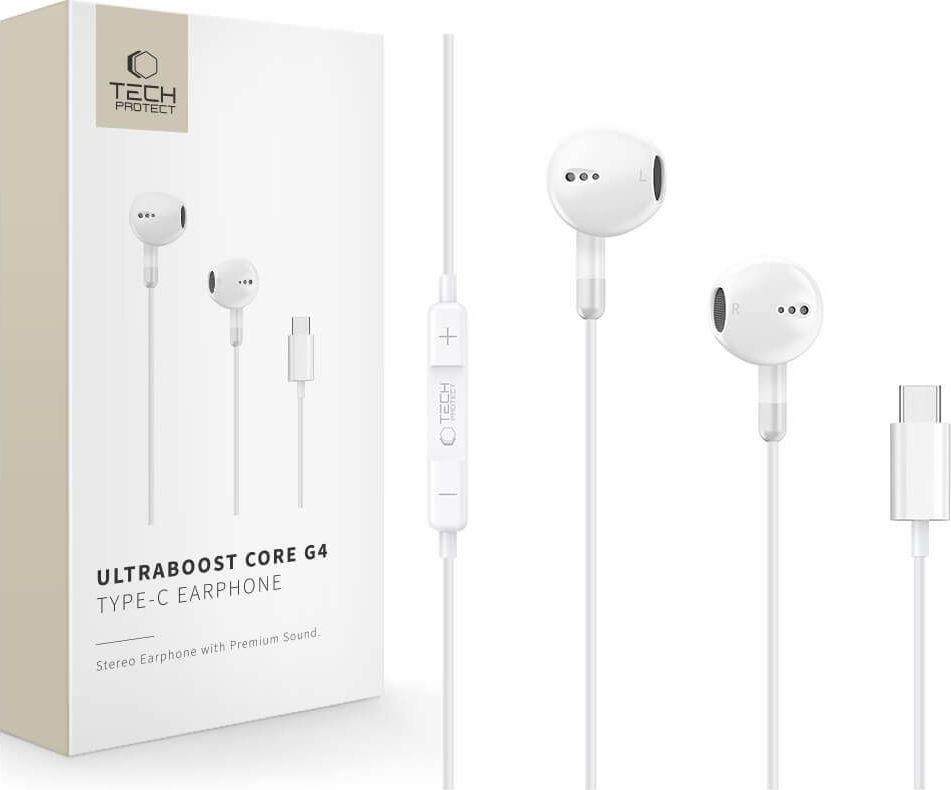 TECH-PROTECT ULTRABOOST TYPE-C EARPHONE CORE G4 WHITE
