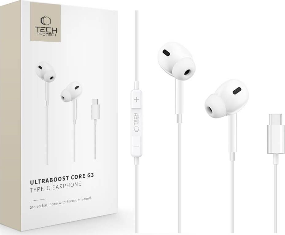 TECH-PROTECT ULTRABOOST TYPE-C EARPHONE CORE G3 WHITE