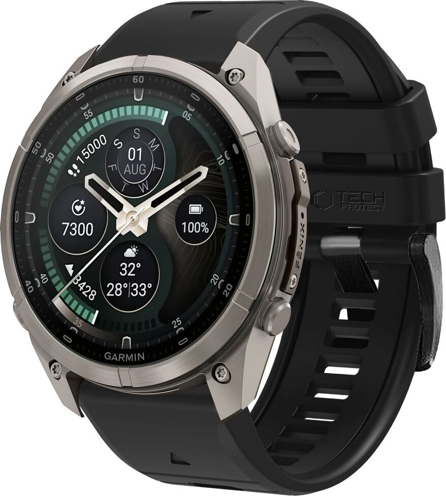 TECH-PROTECT SILICONE GARMIN FENIX 5 / 6 / 6 PRO / 7 / 8 / 8 PRO / E / 9 / 9 PRO (47 MM) OBSIDIAN BLACK