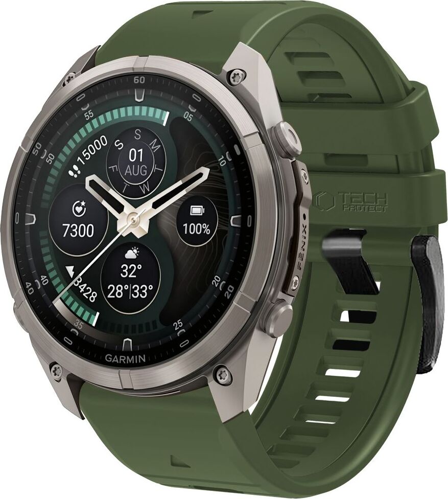 TECH-PROTECT SILICONE GARMIN FENIX 5X / 5X PLUS / 6X / 6X PRO / 7X / 8 / 8 PRO / 9 / 9 PRO (51 MM) MILITARY GREEN