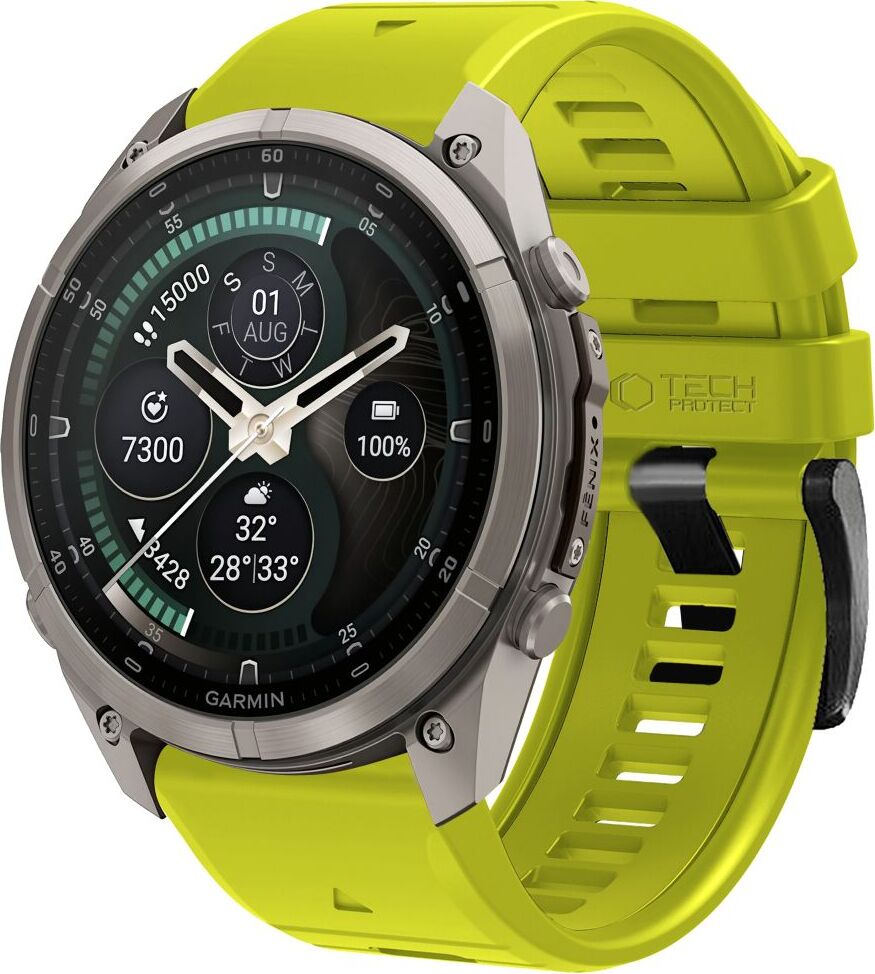 TECH-PROTECT SILICONE GARMIN FENIX 5X / 5X PLUS / 6X / 6X PRO / 7X / 8 / 8 PRO / 9 / 9 PRO (51 MM) VOLT LIME