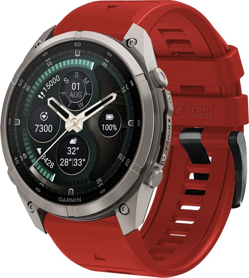 TECH-PROTECT SILICONE GARMIN FENIX 5X / 5X PLUS / 6X / 6X PRO / 7X / 8 / 8 PRO / 9 / 9 PRO (51 MM) CRIMSON RED
