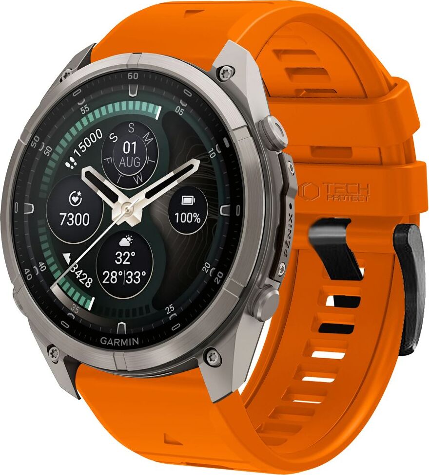 TECH-PROTECT SILICONE GARMIN FENIX 5X / 5X PLUS / 6X / 6X PRO / 7X / 8 / 8 PRO / 9 / 9 PRO (51 MM) SIGNAL ORANGE