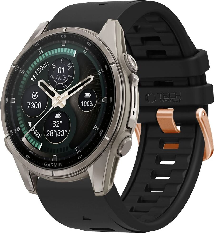 TECH-PROTECT SILICONE GARMIN FENIX 5S / 5S PLUS / 6S / 6S PRO / 7S / 8 / 9 / 9 PRO (43 MM) BLACK