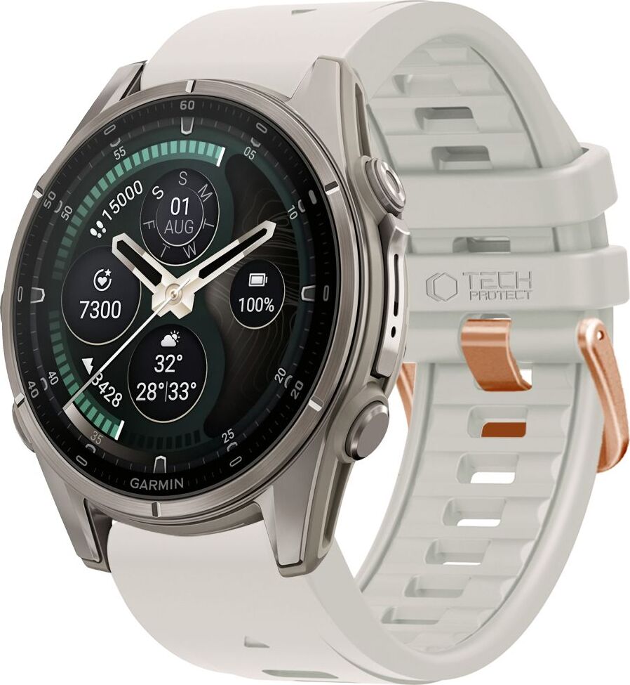 TECH-PROTECT SILICONE GARMIN FENIX 5S / 5S PLUS / 6S / 6S PRO / 7S / 8 / 9 / 9 PRO (43 MM) FOG GREY