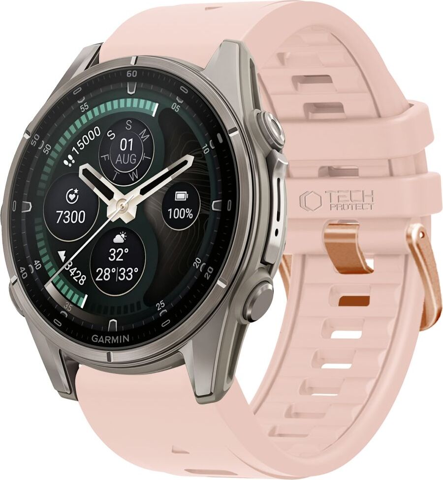 TECH-PROTECT SILICONE GARMIN FENIX 5S / 5S PLUS / 6S / 6S PRO / 7S / 8 / 9 / 9 PRO (43 MM) POWDER PINK