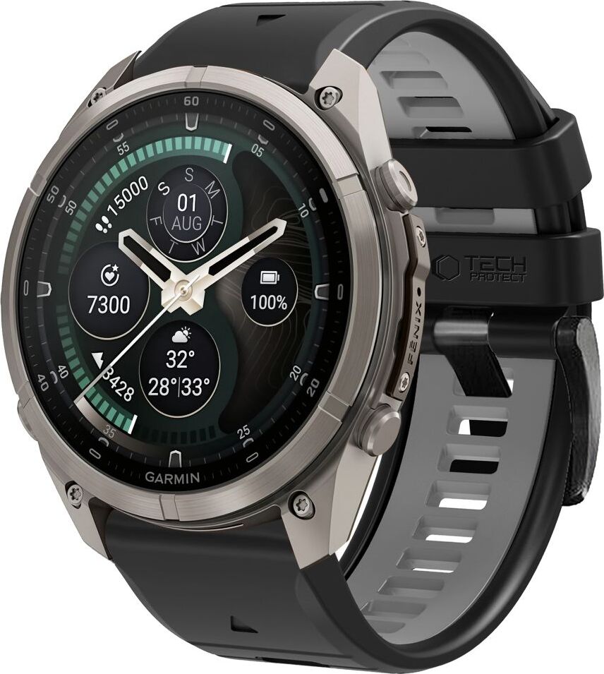 TECH-PROTECT ICONBAND PRO GARMIN FENIX 5 / 6 / 6 PRO / 7 / 8 / 8 PRO / E / 9 / 9 PRO (47 MM) BLACK/GREY
