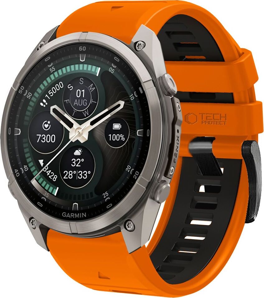 TECH-PROTECT ICONBAND PRO GARMIN FENIX 5 / 6 / 6 PRO / 7 / 8 / 8 PRO / E / 9 / 9 PRO (47 MM) ORANGE/BLACK