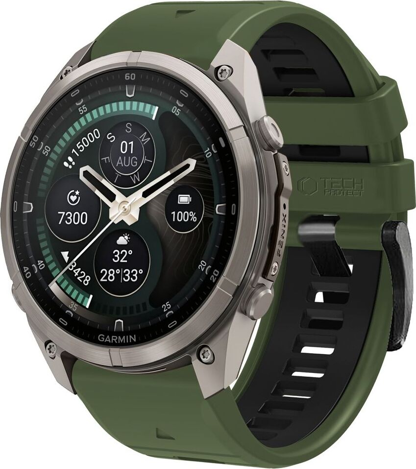TECH-PROTECT ICONBAND PRO GARMIN FENIX 5 / 6 / 6 PRO / 7 / 8 / 8 PRO / E / 9 / 9 PRO (47 MM) GREEN/BLACK