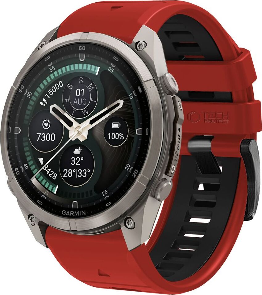 TECH-PROTECT ICONBAND PRO GARMIN FENIX 5 / 6 / 6 PRO / 7 / 8 / 8 PRO / E / 9 / 9 PRO (47 MM) RED/BLACK