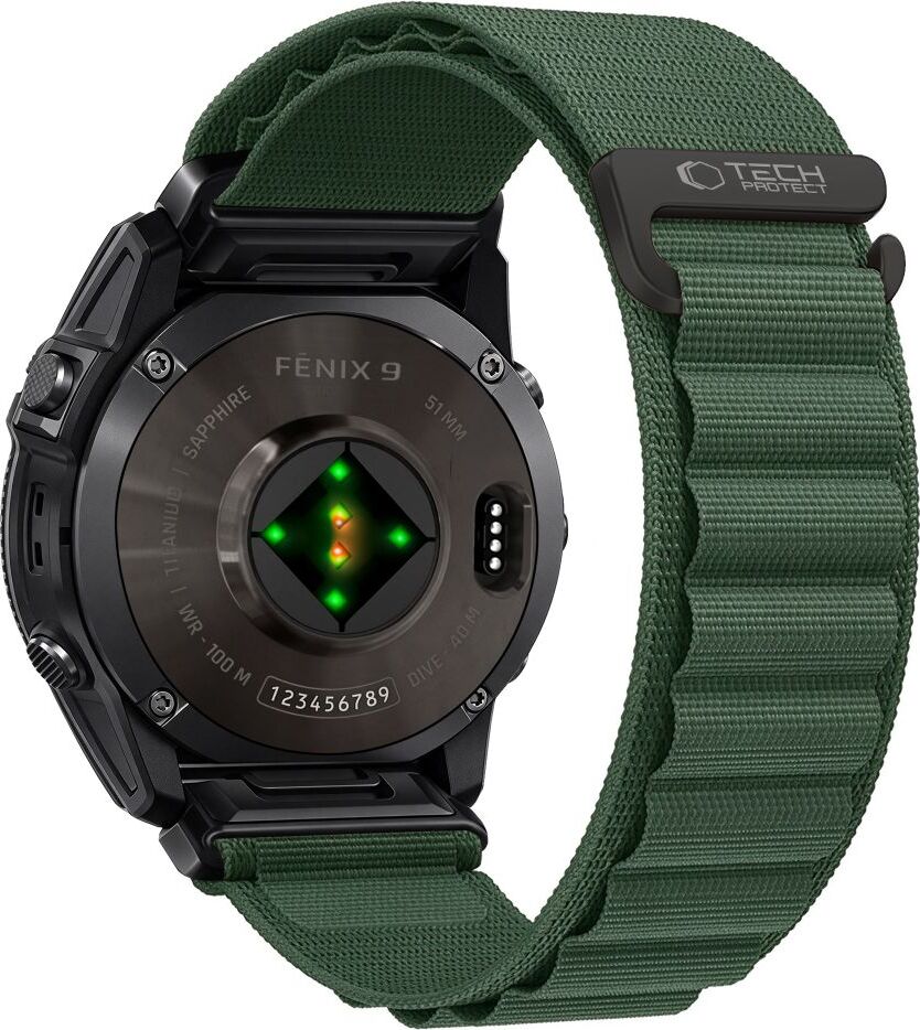 TECH-PROTECT NYLON PRO GARMIN FENIX 5 / 6 / 6 PRO / 7 / 8 / 8 PRO / E / 9 / 9 PRO (47 MM) MILITARY GREEN