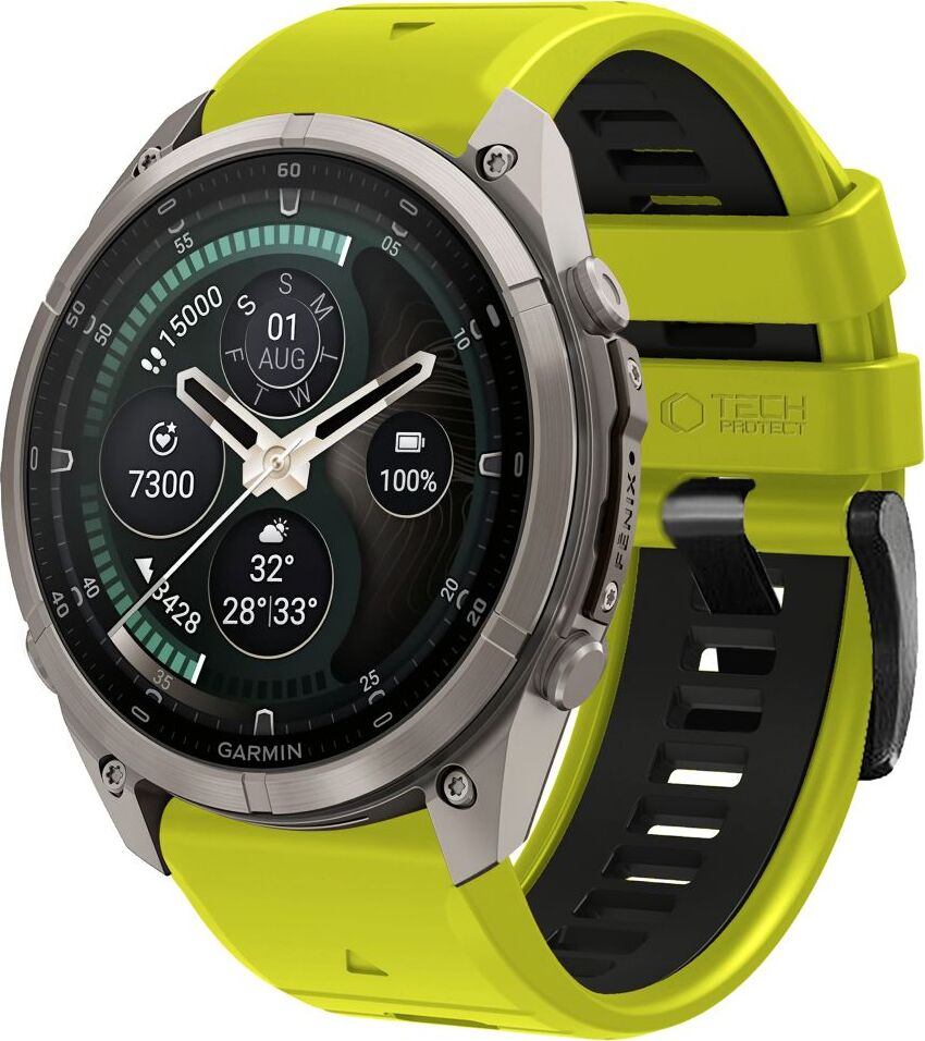 TECH-PROTECT ICONBAND PRO GARMIN FENIX 5X / 5X PLUS / 6X / 6X PRO / 7X / 8 / 8 PRO / 9 / 9 PRO (51 MM) LIME/BLACK