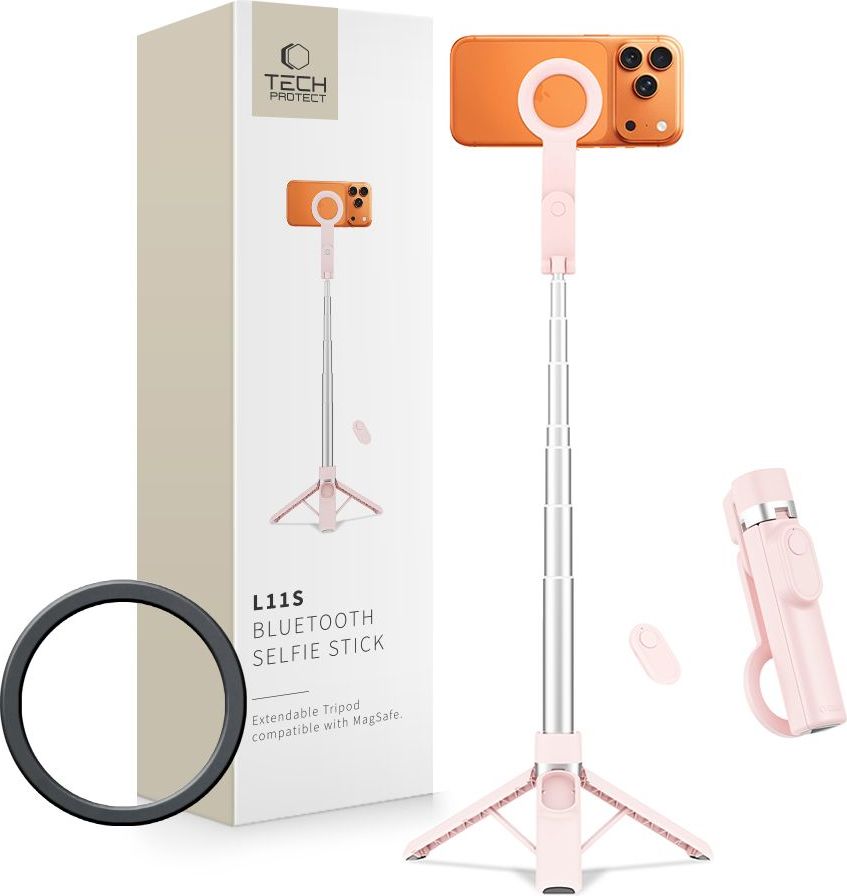 TECH-PROTECT L11S MAGSAFE BLUETOOTH SELFIE STICK TRIPOD PINK