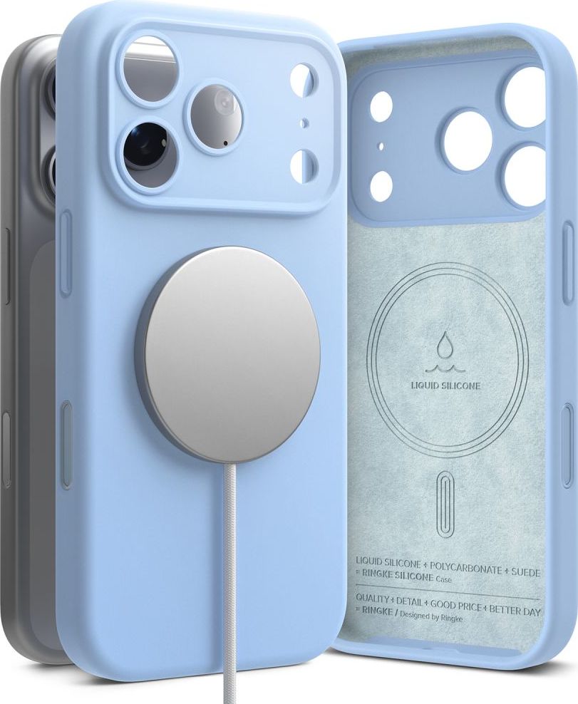 RINGKE SILICONE MAGNETIC MAGSAFE IPHONE 17 PRO / 18 PRO LIGHT BLUE