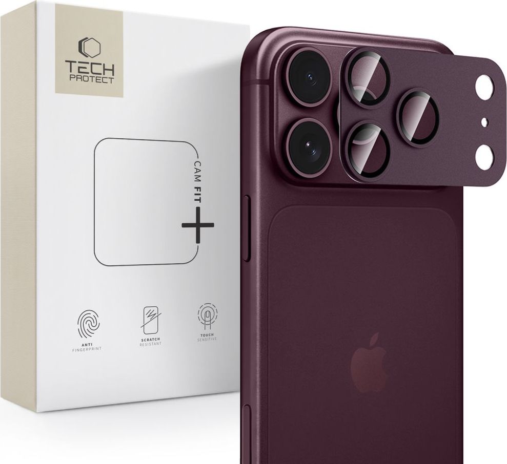 Ochranný kryt na kameru Tech-Protect pro iPhone 18 Pro, vínový
