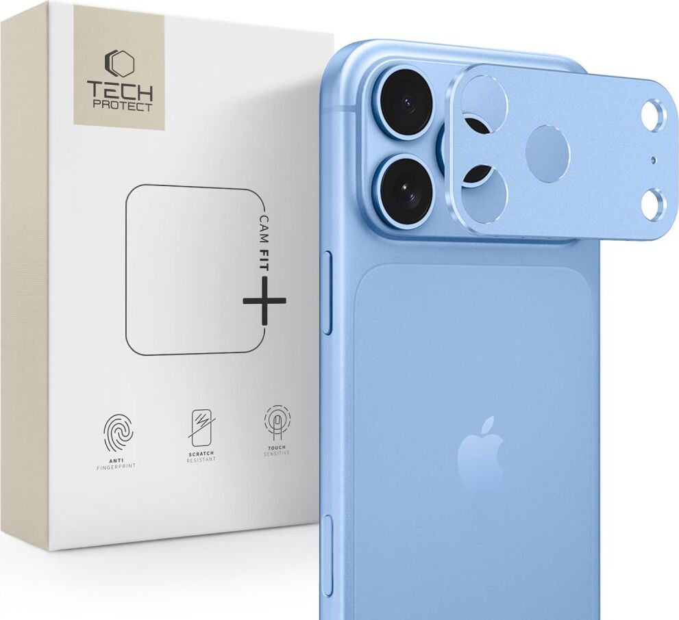Ochranný kryt pro iPhone 18 Pro Tech-Protect Camalloy Fit+, světle modrý