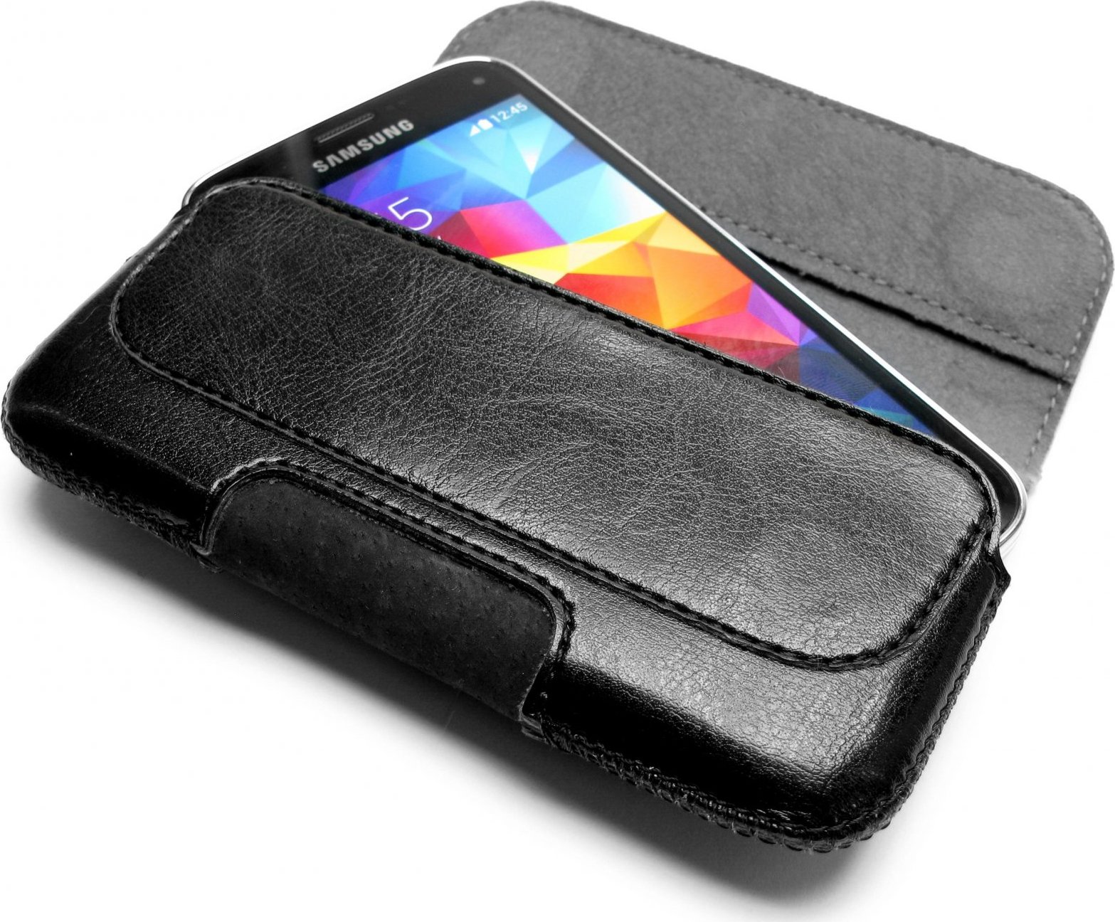 Horizontální pouzdro FIXED Sarif se zavíráním, PU kůže, velikost 4XL+, černé