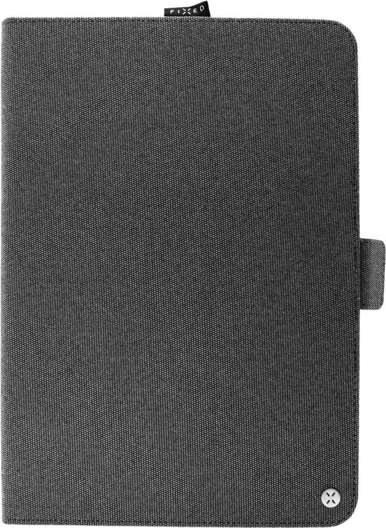 Textilní pouzdro pro 10,1" tablety FIXED Novel se stojánkem a kapsou pro stylus, temně šedé