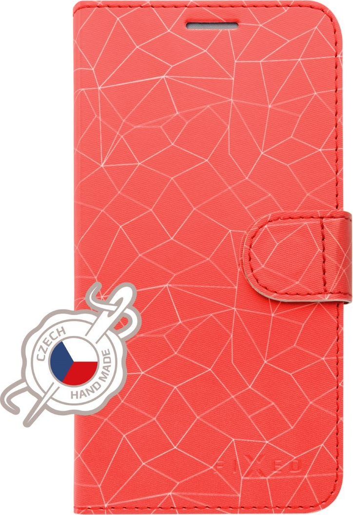 Pouzdro typu kniha FIXED FIT pro Apple iPhone 11 Pro Max, motiv Red Mesh