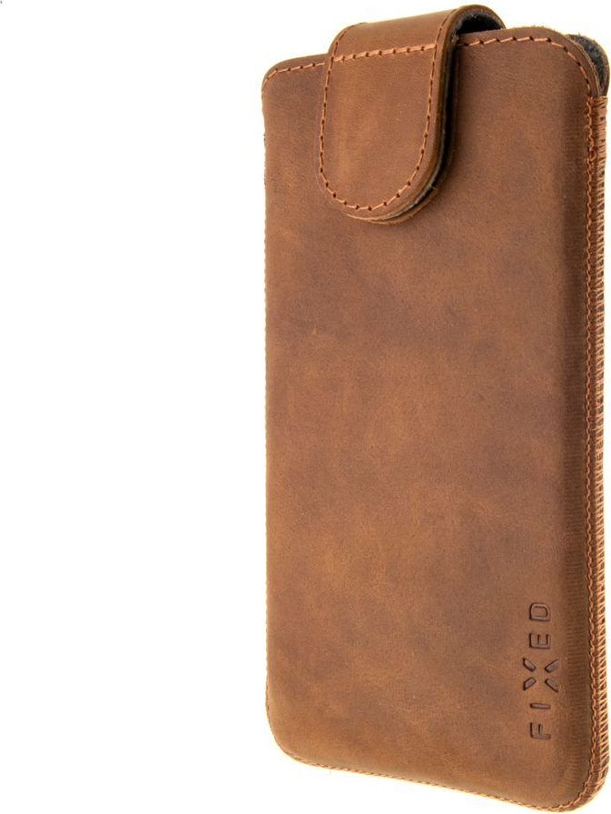 Kožené pouzdro FIXED Posh, velikost 4XL+, hnědé