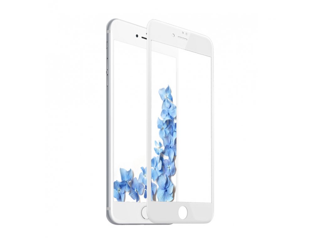 6D tvrzené sklo Clearo na celý displej pro Apple iPhone 6 / 6S, bílé