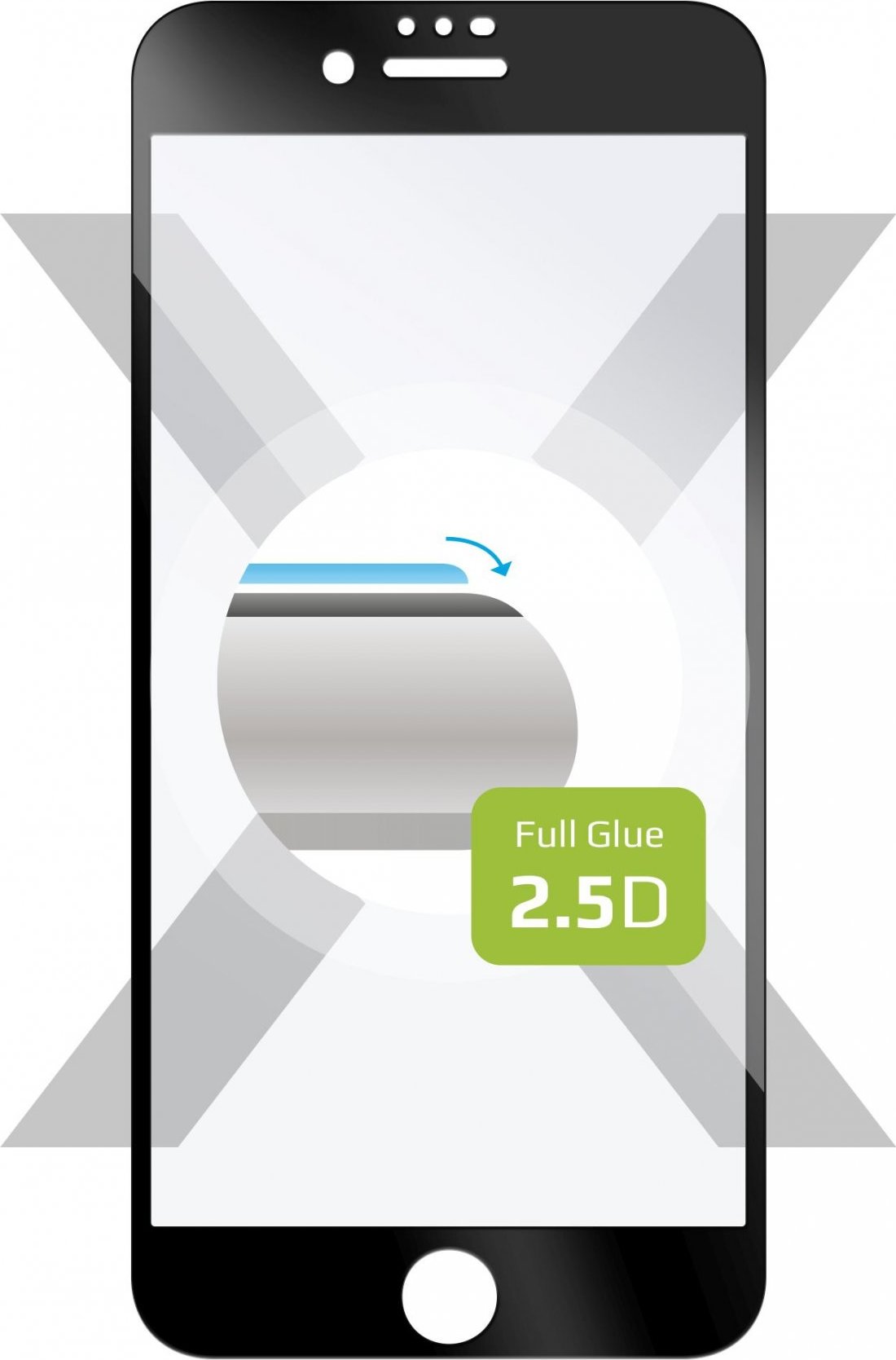 Ochranné tvrzené sklo FIXED Full-Cover pro Apple iPhone 7/8/SE (2020/2022), lepení přes celý displej, černé