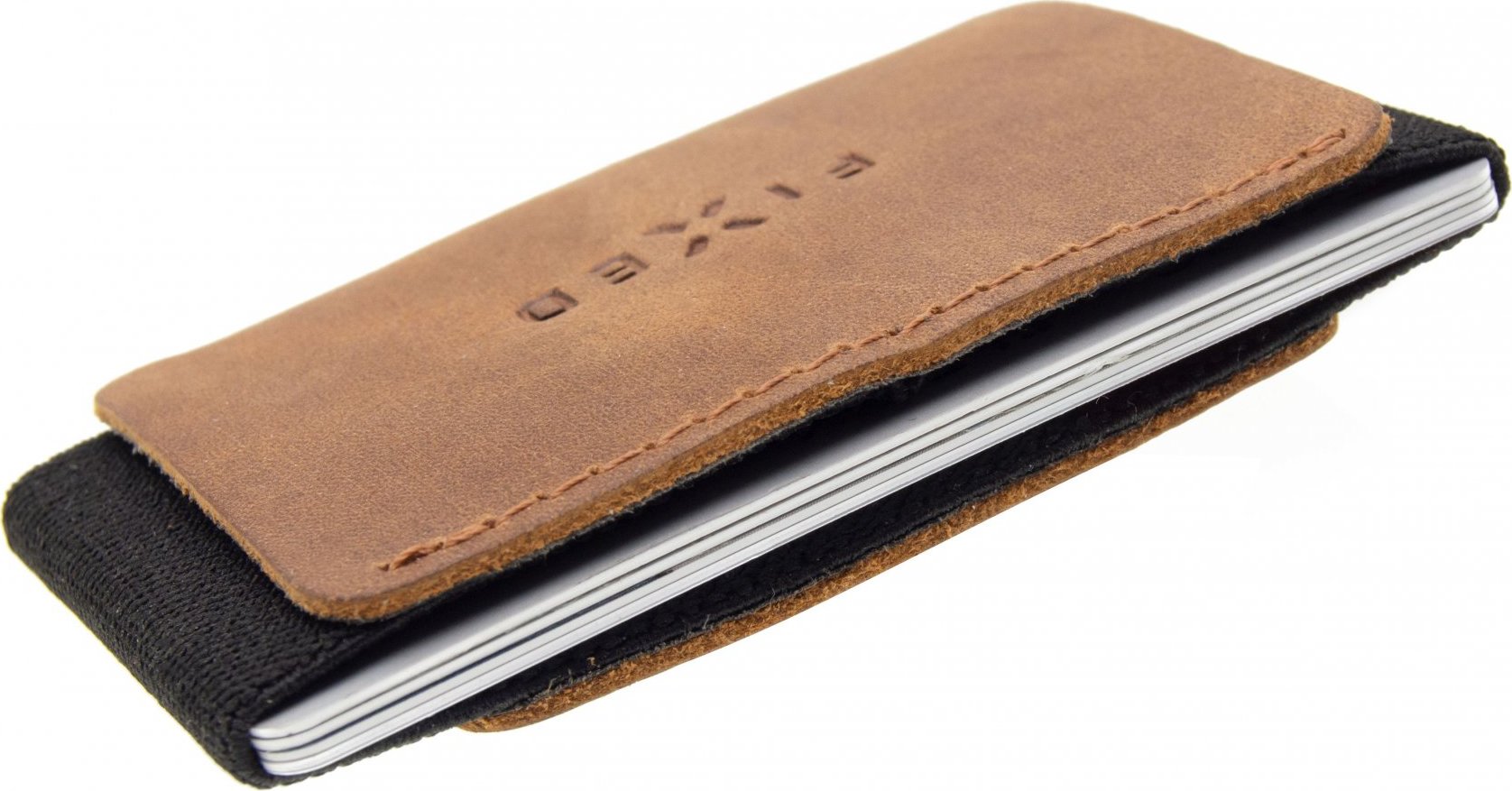 Kožená peněženka FIXED Tiny Wallet z pravé hovězí kůže, hnědá