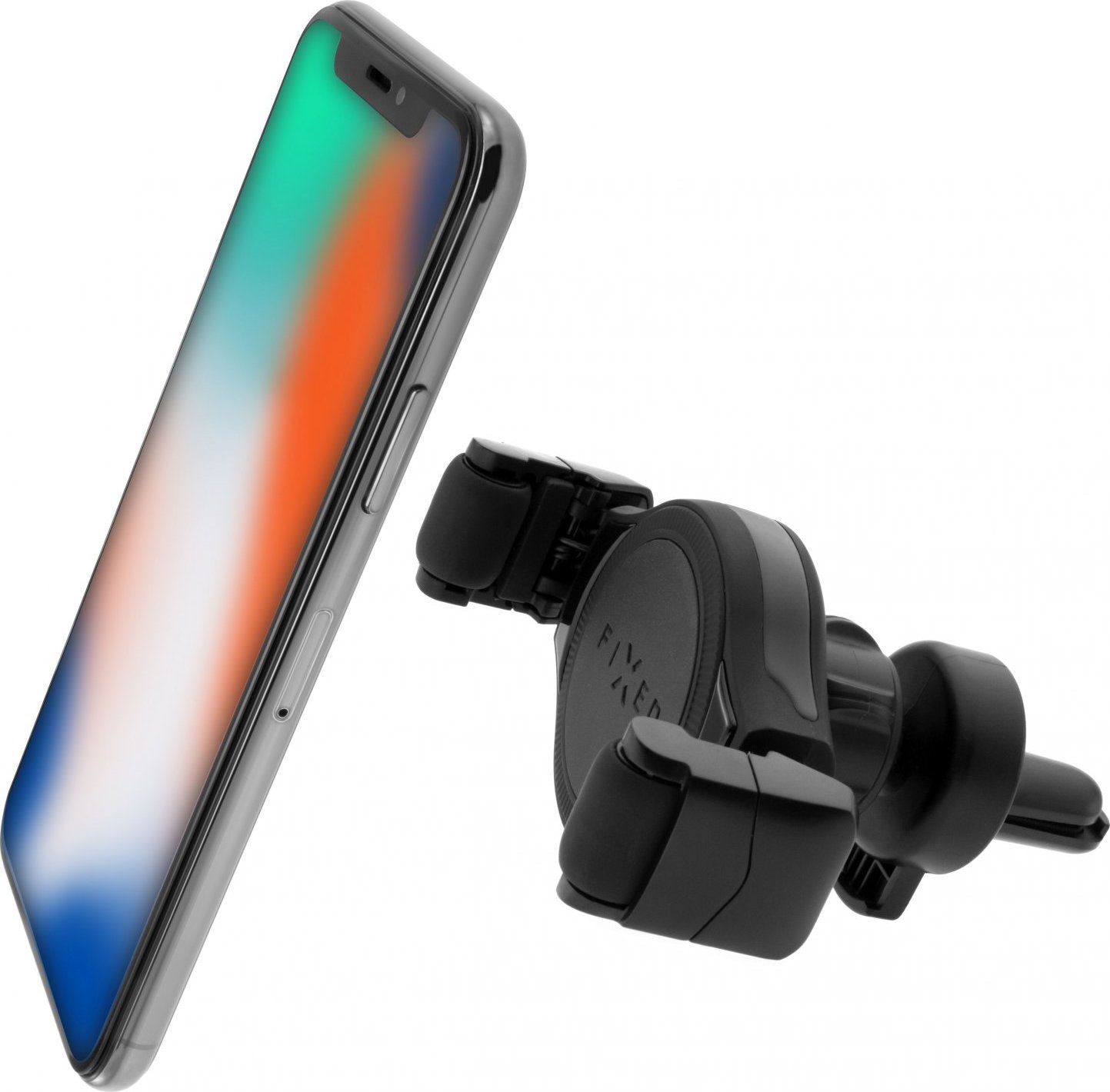 Univerzální držák FIXED Roll Vent s uchycením do mřížky ventilace, černý