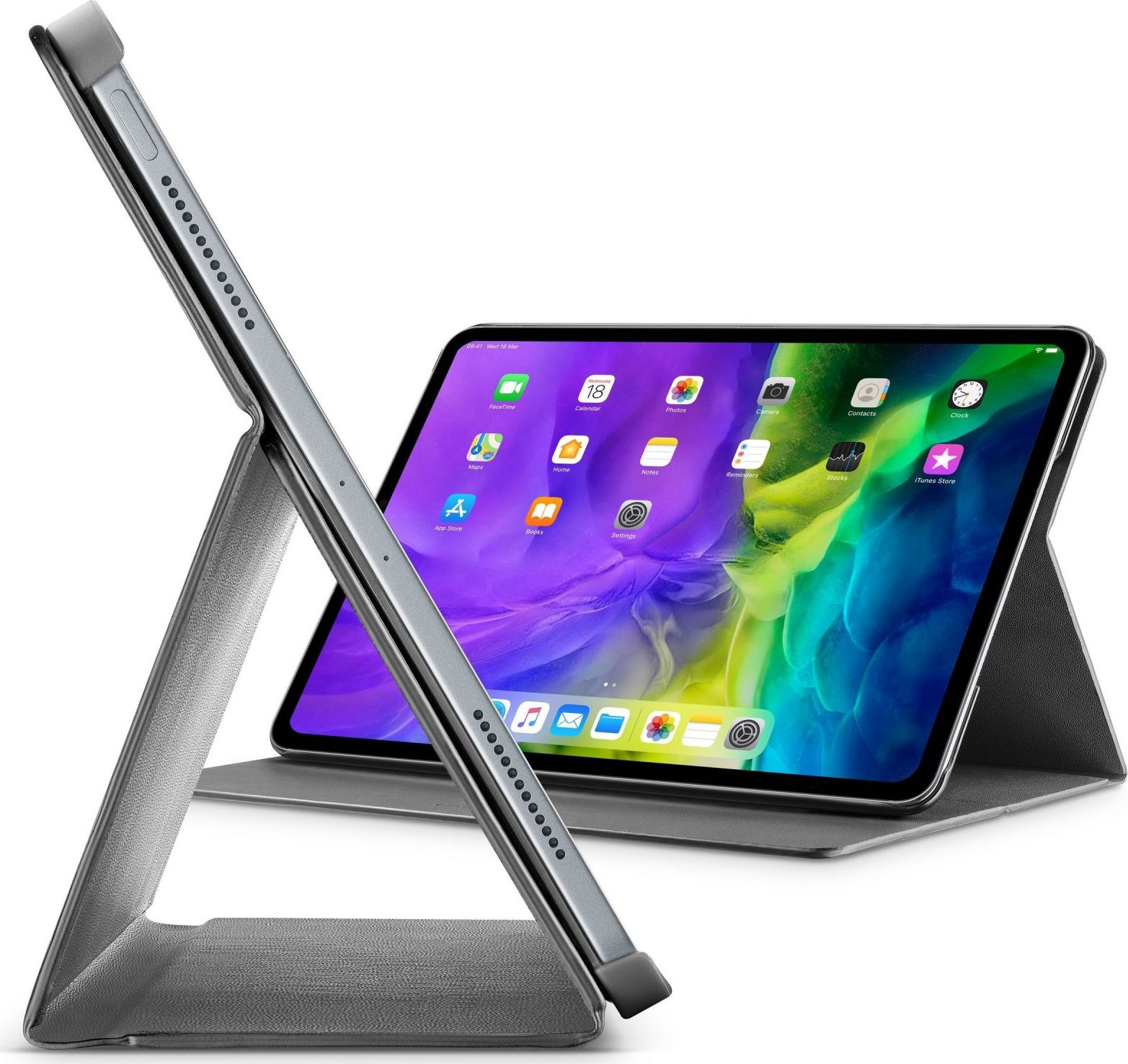 Pouzdro se stojánkem Cellularline Folio pro Apple iPad Pro 12.9" (2020), černé