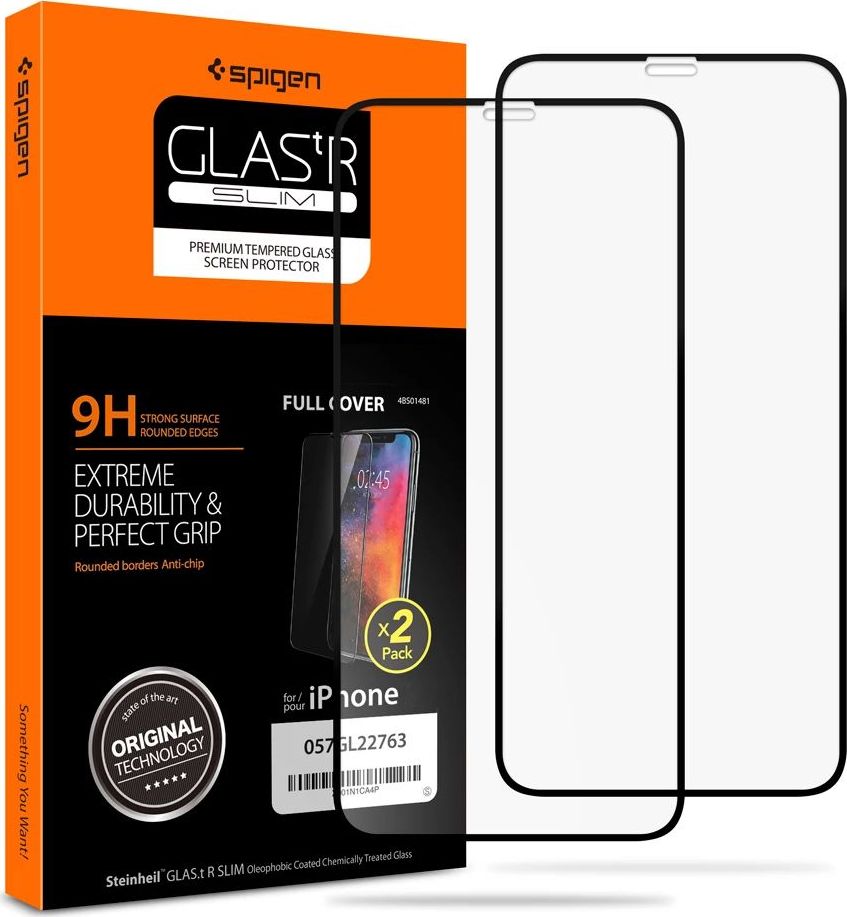 Tvrzené sklo SPIGEN GLASS FC 2-PACK IPHONE X / XS / 11 PRO BLACK