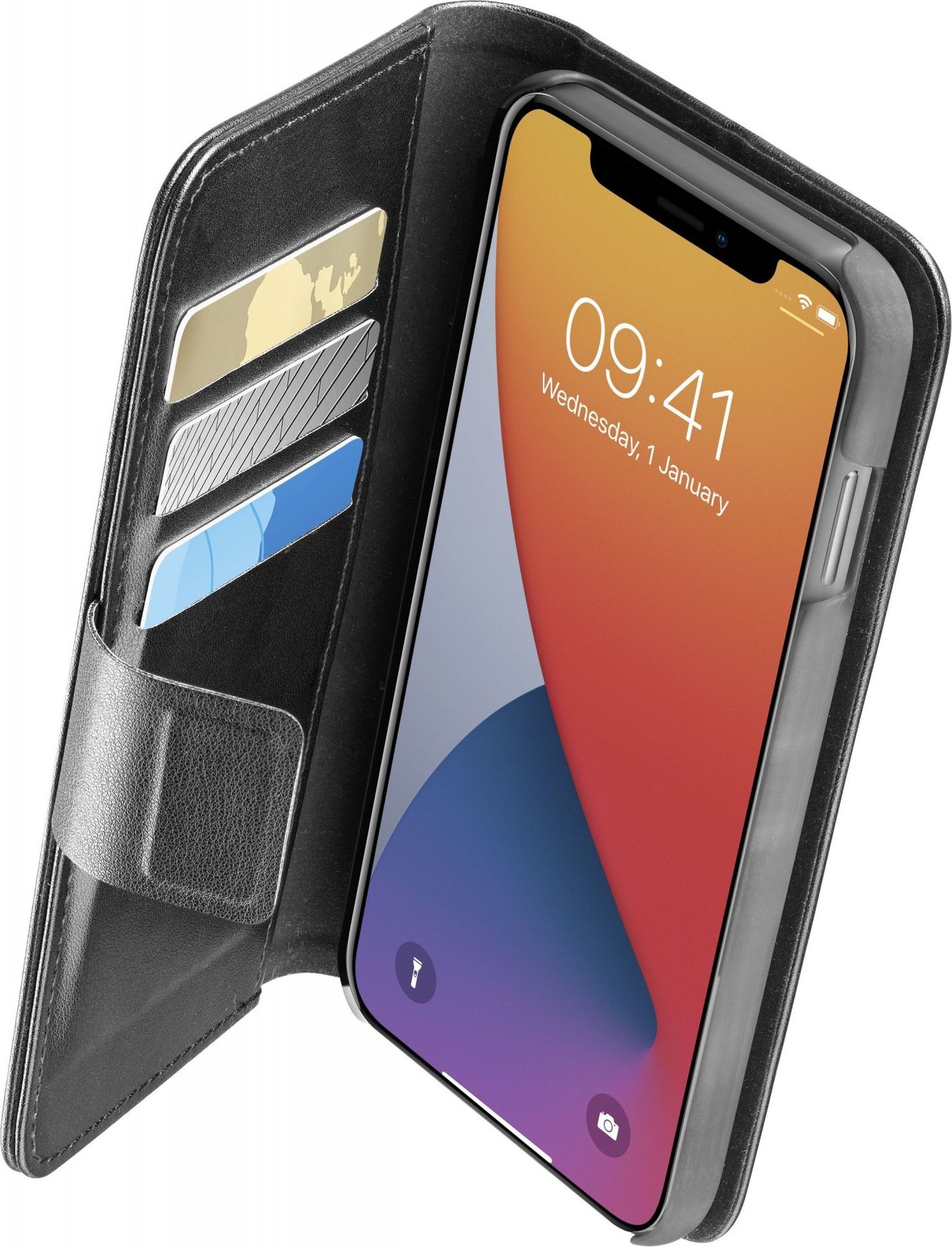 Pouzdro typu kniha Cellularline Book Agenda 2 pro Apple iPhone 12 Pro Max, černé