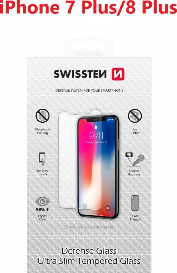 OCHRANNÉ TEMPEROVANÉ SKLO SWISSTEN PRO APPLE IPHONE 7 PLUS/8 PLUS RE 2,5D